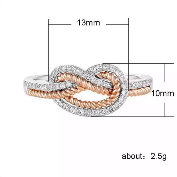 New Eternity Rose Gold Silver Romantic Ring - Picture 6 of 6